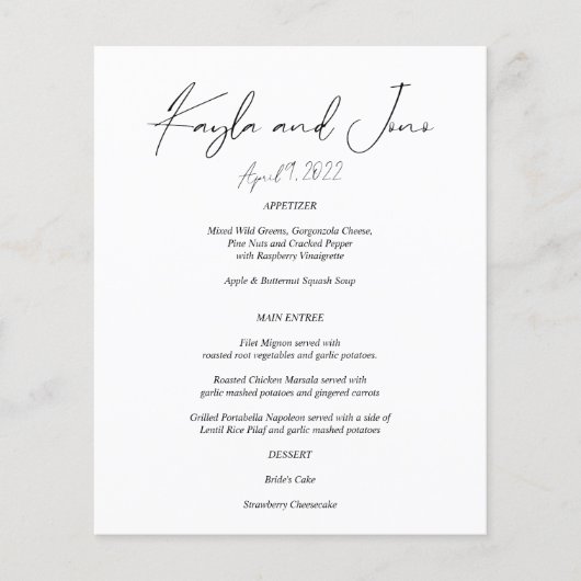 Budget Modern Chic Black & White Menu - SCustom2 Flyer (Vorne)