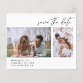 Budget Modern Chic Zwei Foto Save the Date (Vorderseite)