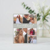 Budget Modern Collage Green Wedding Dankeschön Kar (Stehend Vorderseite)