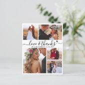 Budget Modern Collage Wedding Dankeschön Card (Stehend Vorderseite)