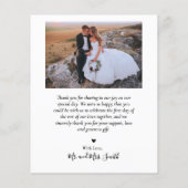 Budget Modern Collage Wedding Dankeschön Card (Rückseite)