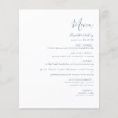 Budget Modern Dusty Blue Script Wedding Menu (Vorderseite)