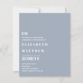 Budget Modern Dusty Blue Wedding lädt ein (Vorderseite)