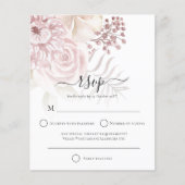 Budget Modern Dusty Rose Florals Wedding RSVP (Vorderseite)
