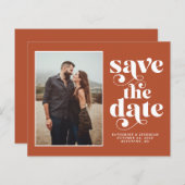 Budget Modern Earth Tones Foto Save the Date (Vorne/Hinten)