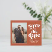 Budget Modern Earth Tones Foto Save the Date (Stehend Vorderseite)
