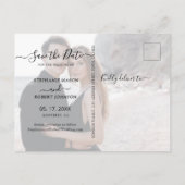 Budget Modern Elegan 3 Foto Collage Save the Date Ankündigungspostkarte (Rückseite)