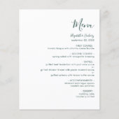 Budget Modern Emerald Green Script Wedding Menu (Vorderseite)