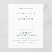 Budget Modern Emerald Green Wedding Einladung (Vorderseite)