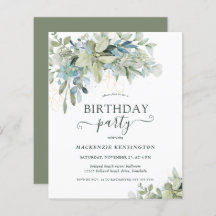 Budget Modern Eukalyptus Birthday Party