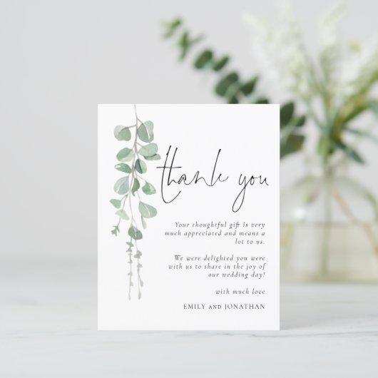 Budget Modern Eukalyptus Vielen Dank (Stehend Vorderseite)