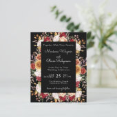 Budget Modern Fall Floral Black Wedding (Stehend Vorderseite)