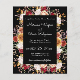 Budget Modern Fall Floral Black Wedding