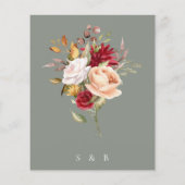 Budget Modern Fall Floral Sage Grüne Hochzeit (Rückseite)