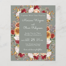 Budget Modern Fall Floral Sage Grüne Hochzeit