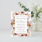 Budget Modern Fall Floral Wedding Einladung (Stehend Vorderseite)