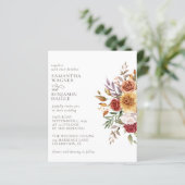 Budget Modern Fall Floral Wedding Einladung (Stehend Vorderseite)