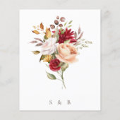Budget Modern Fall Floral Wedding Einladung (Rückseite)