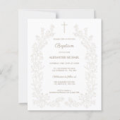 Budget Modern Floral Cross Christian Baptism (Vorderseite)
