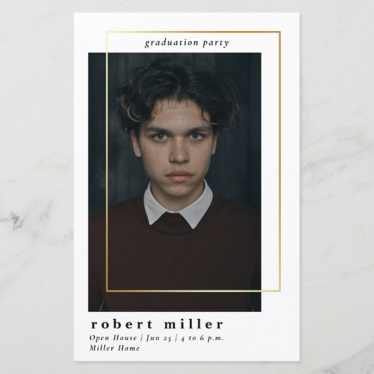 Budget Modern Foto Abschluss Einladung (Vorderseite)