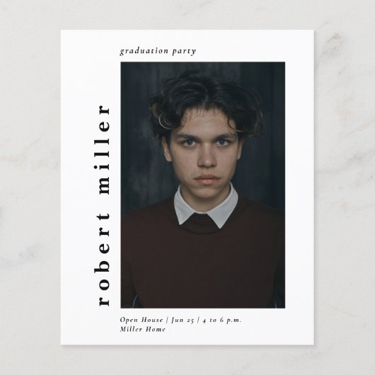 Budget Modern Foto Abschluss Einladung (Vorderseite)