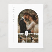 Budget Modern Foto Collage Hochzeit Danke Karte (Vorderseite)