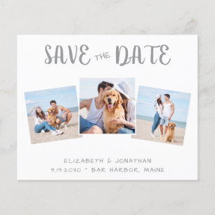 Budget Modern Foto Collage QR Code Save the Date