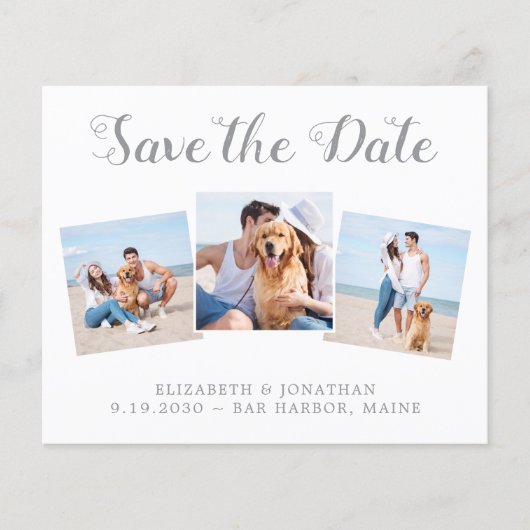 Budget Modern Foto Collage Save the Date (Vorderseite)