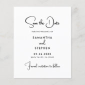 Budget Modern Foto Save the Date Karte (Vorderseite)