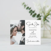 Budget Modern Foto Save the Date Karte (Stehend Vorderseite)
