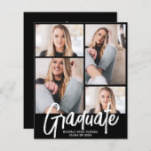 Budget Modern Four Foto Script Graduation Party (Vorne/Hinten)