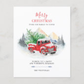 Budget Modern Frohe Weihnachten Red Truck Buffalo (Vorderseite)
