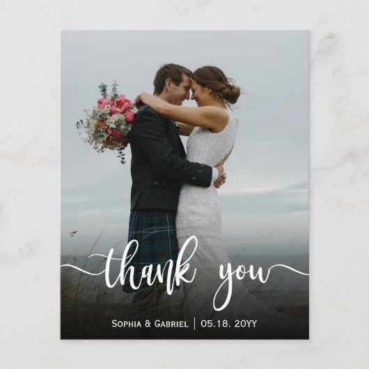 Budget Modern Full Foto Wedding Vielen Dank Flyer (Vorne)
