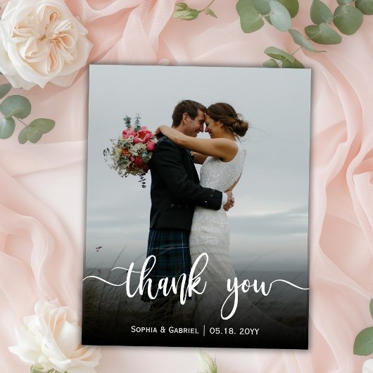 Budget Modern Full Foto Wedding Vielen Dank Flyer