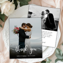 Budget Modern Full Foto Wedding Vielen Dank Flyer