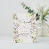 BUDGET Modern Garden Blätter Hochzeit Einladung (Stehend Vorderseite)