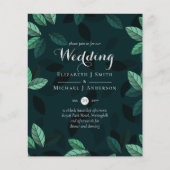 BUDGET Modern Garden Blätter Hochzeit Einladung (Vorderseite)