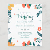 BUDGET Modern Garden Blätter Hochzeit Einladung (Vorderseite)