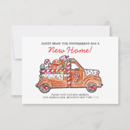BUDGET Modern Gingerbread Truck Sweet News Moving Mitteilungskarte
