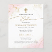 Budget Modern Gold Cross Girl Bautizo Pink (Vorderseite)