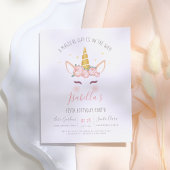 Budget Modern Gold Floral Magical Unicorn Geburtst