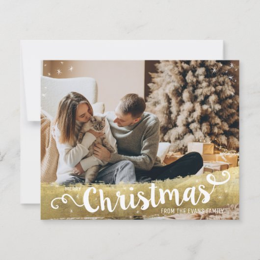 Budget Modern Gold Frohe Weihnachten (Vorderseite)