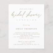 Budget Modern Gold Script Bridal Dusche Einladung (Vorderseite)
