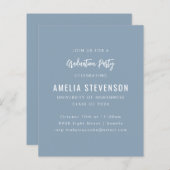 Budget Modern Graduation Party Dusty Blue Einladun (Vorne/Hinten)