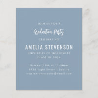 Budget Modern Graduation Party Dusty Blue Einladun