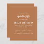Budget Modern Graduation Party Terracotta Einladun (Vorne/Hinten)