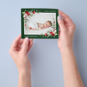 Budget Modern Holly Berry Greenery Foto Weihnachte Flyer (Gruppe)