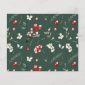 Budget Modern Holly Berry Greenery Foto Weihnachte Flyer (Hinten)