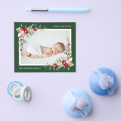 Budget Modern Holly Berry Greenery Foto Weihnachte Flyer (Einzeln)