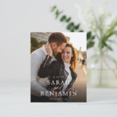 Budget Modern M Foto Vertikal Chic Save the Date (Stehend Vorderseite)